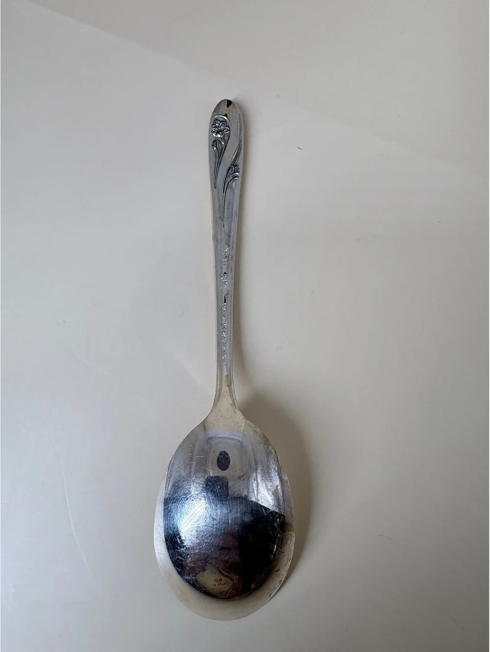 Holmes & Edwards Deep Silver Floral Sugar Spoon Silverplate 6”